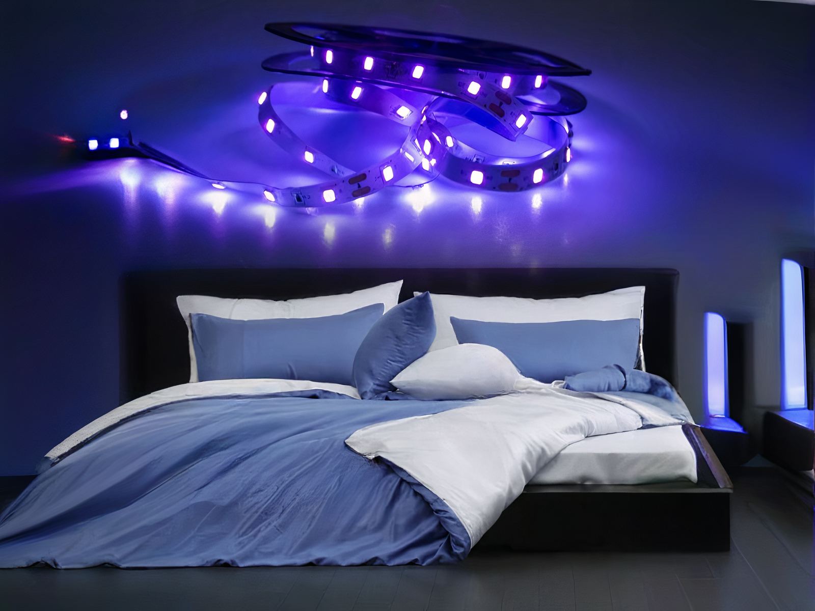 Ruban led 12v design avec lumière violette