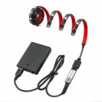 Ruban LED à pile 2m réglable et ajustable sur fond blanc