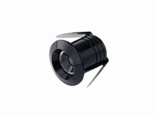 Spot LED encastrable noir moderne et élégant sur fond blanc