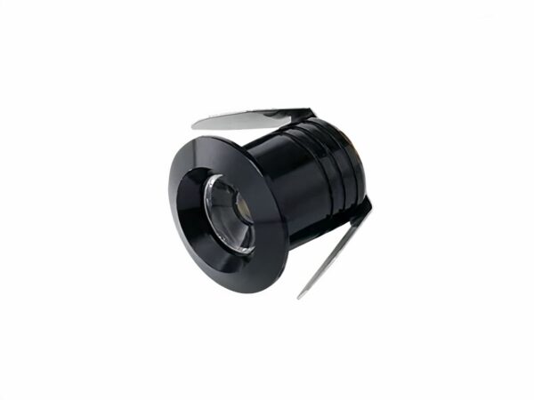 Spot LED encastrable noir moderne et élégant sur fond blanc