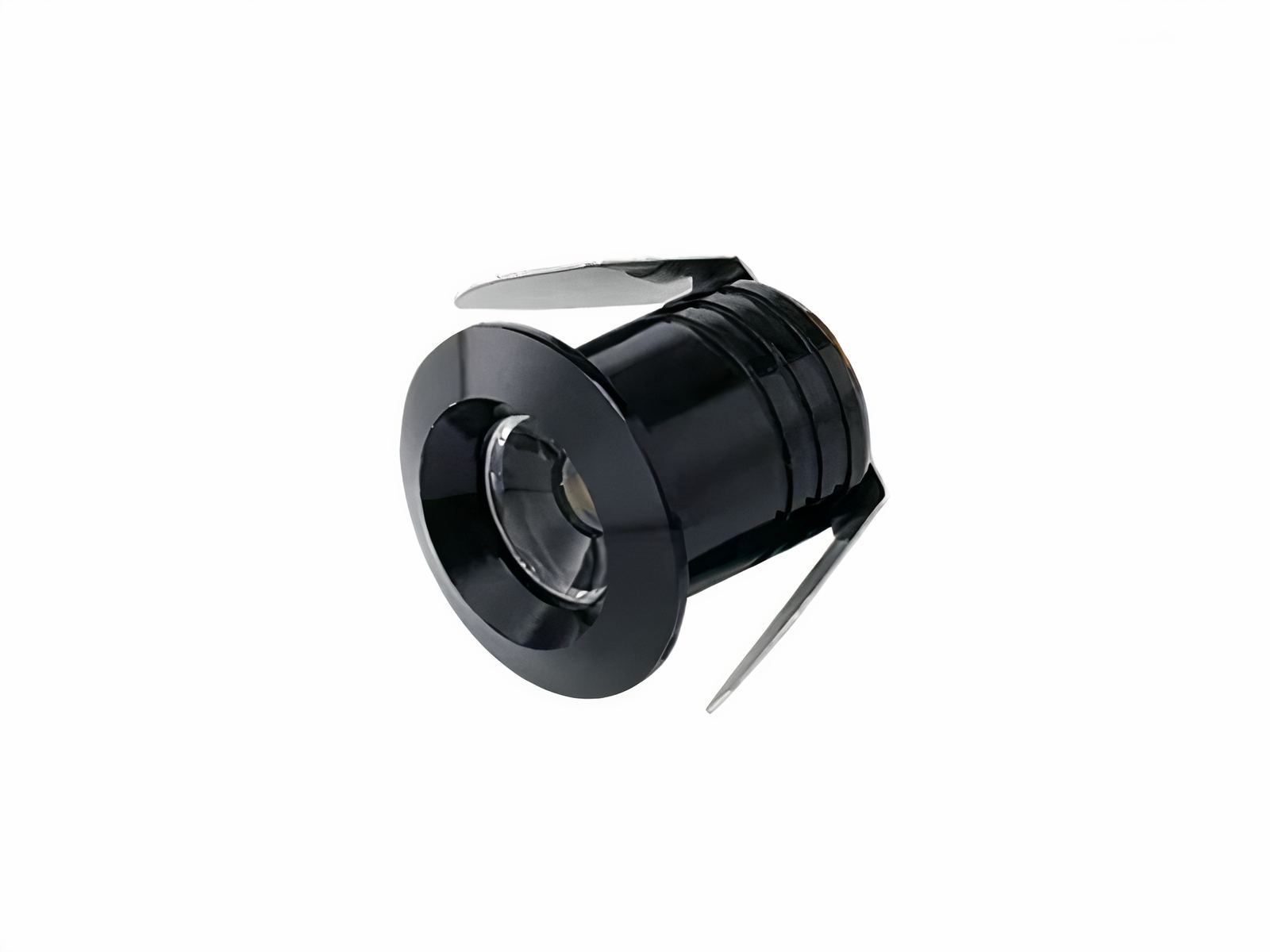 Spot LED encastrable noir moderne et élégant sur fond blanc
