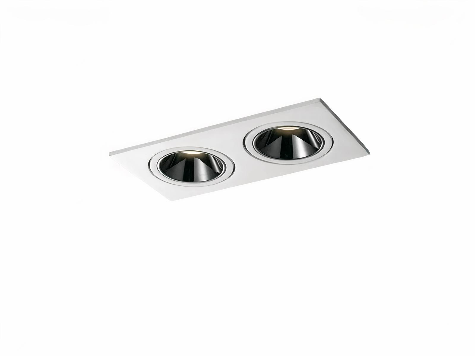 Spot LED salle de bain double aluminium blanc