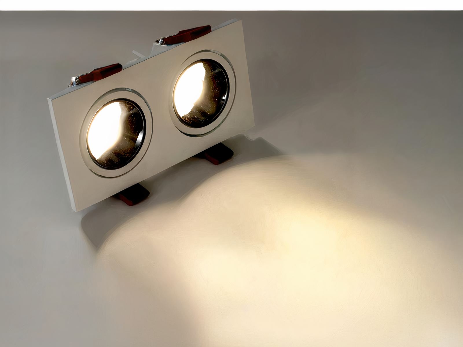 Spot LED salle de bain double aluminium blanc