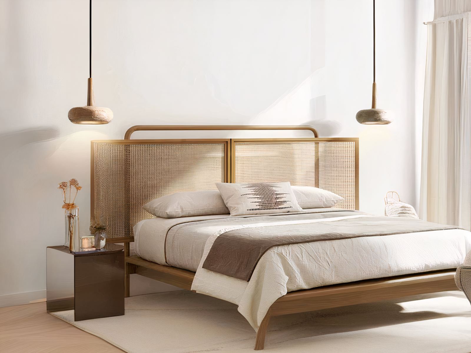 Suspension LED design et élégant en travertin