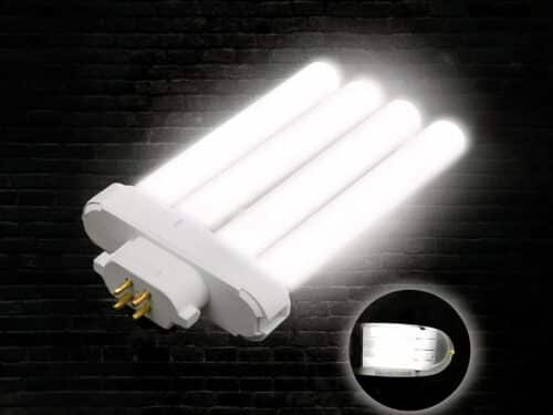 Tube LED pratique et fonctionnel allumé sur fond noir