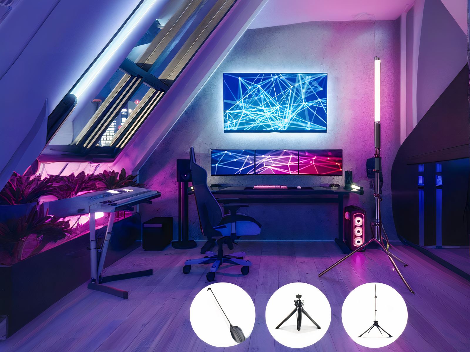 Tube néon LED léger et portatif