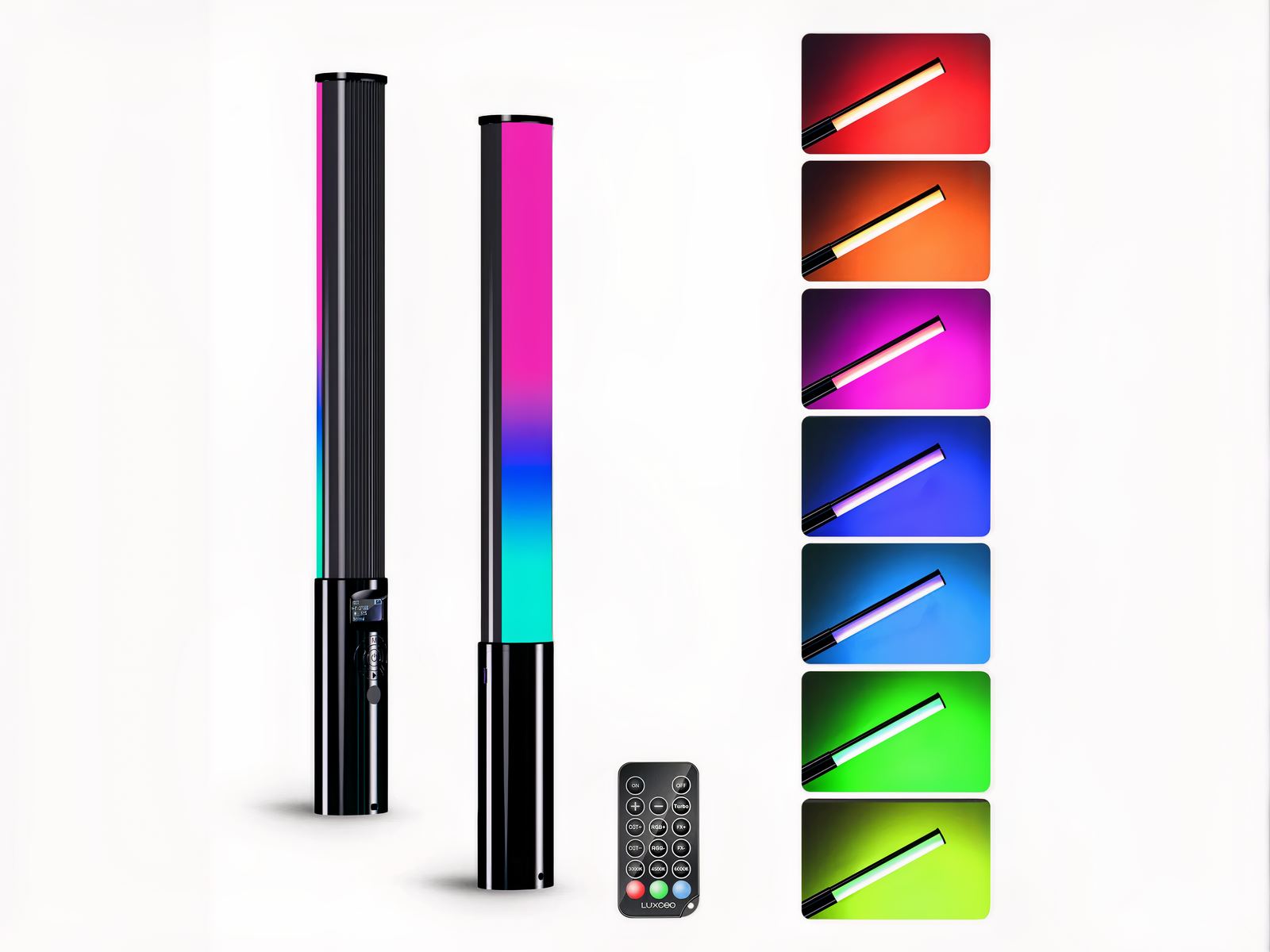 Tube néon LED multifonction et adaptable sur fond blanc