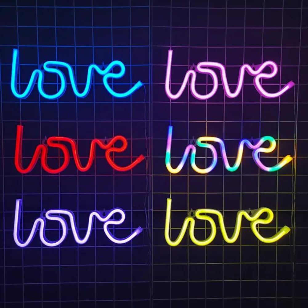 Enseigne love néon LED et silicone à accrocher – Image 2