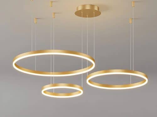 Lustre LED suspendu moderne à trois anneaux