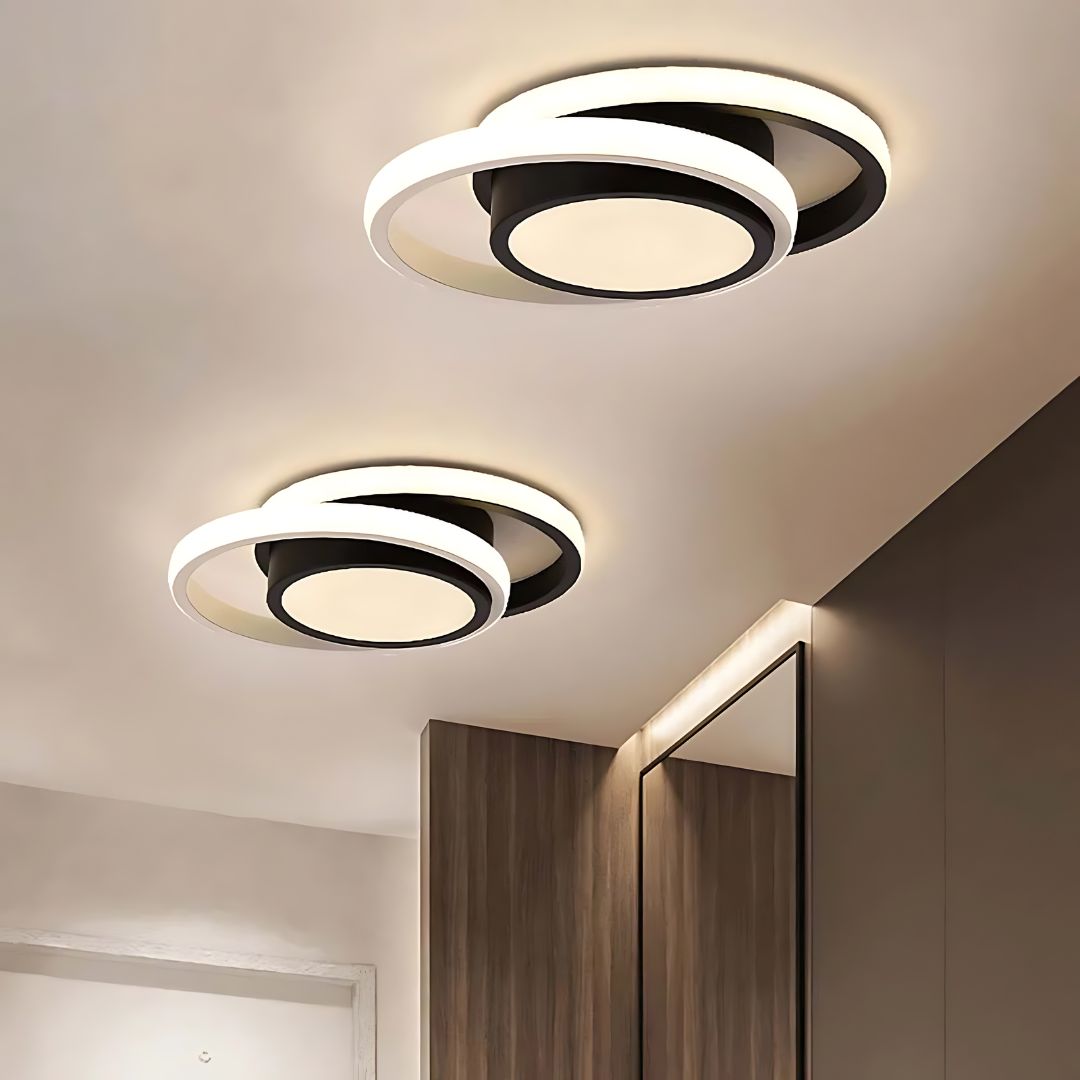 Plafonnier LED avec anneaux ronds au design moderne – Image 3