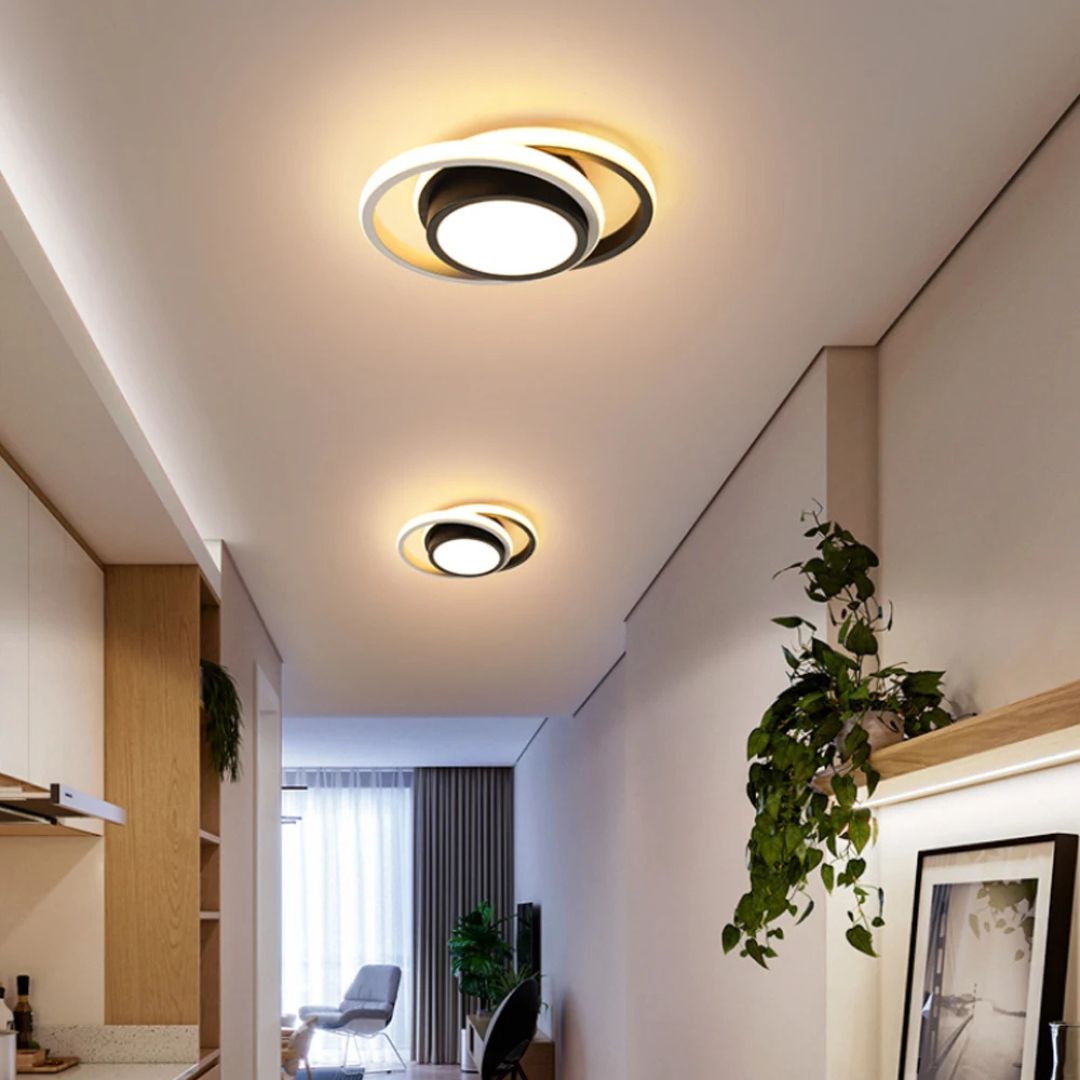 Plafonnier LED avec anneaux ronds au design moderne – Image 2