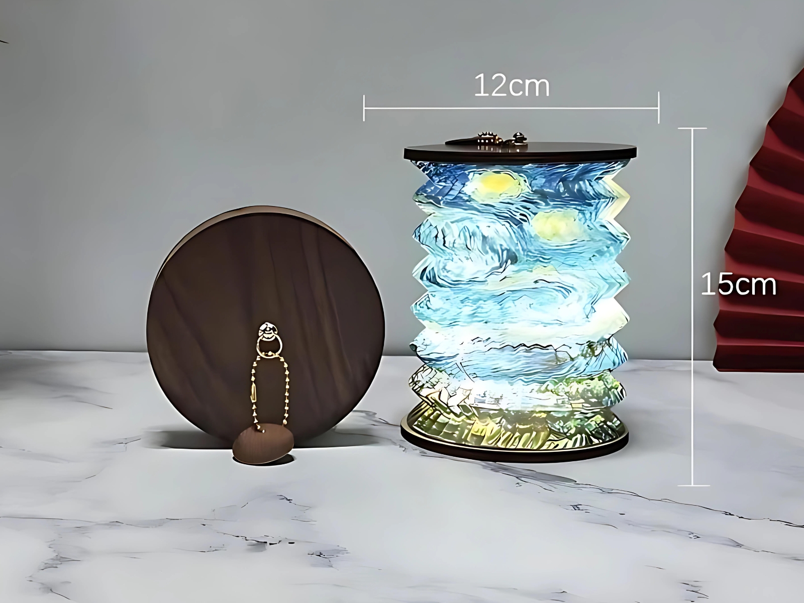 Lampe de chevet LED pliable de style lanterne japonaise Lampe de chevet LED pliable de style lanterne japonaise – Image 4