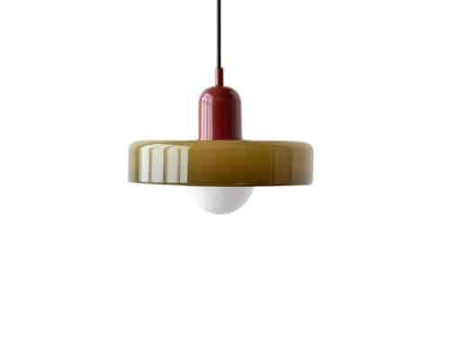 Lustre LED vintage en verre coloré
