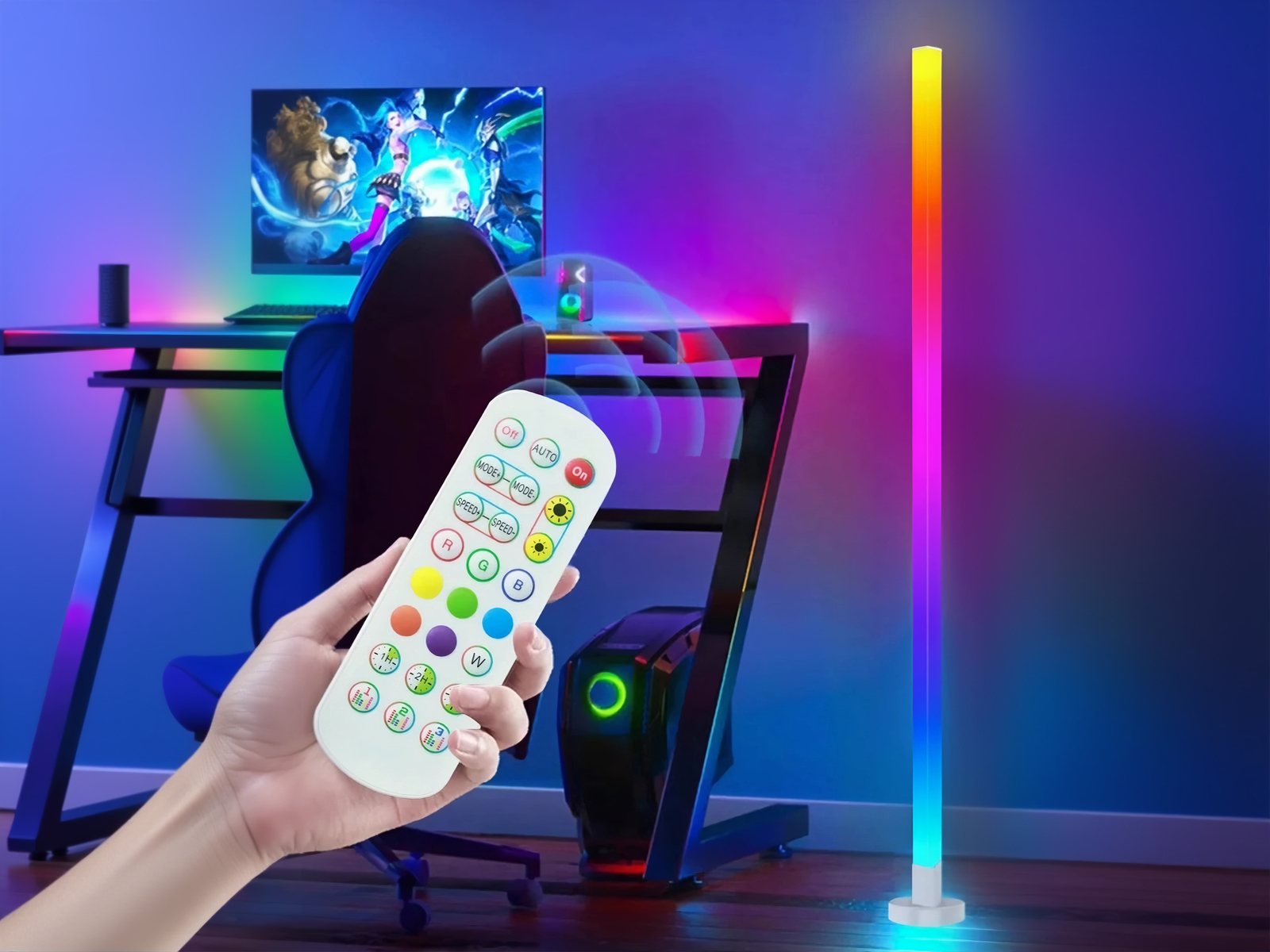 Lampadaire LED d’angle intelligent lumière rythmée – Image 3