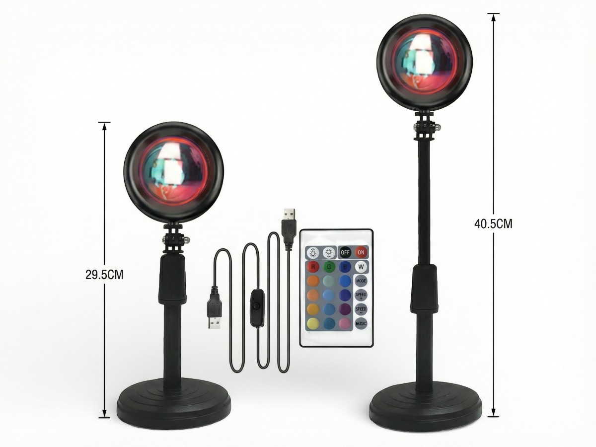 Lampe halo LED sur pied effet coucher de soleil Lampe halo LED sur pied effet coucher de soleil – Image 6