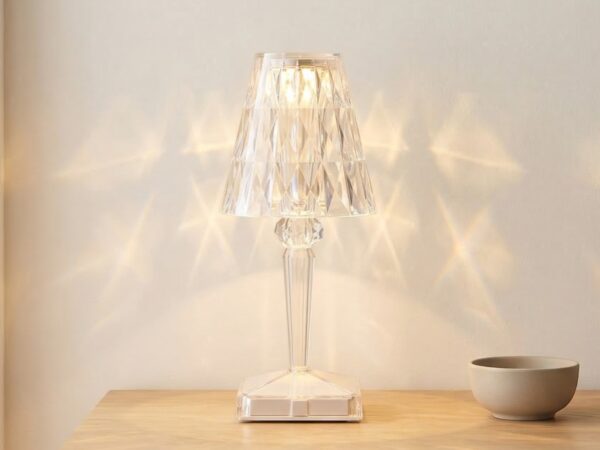 Lampe de table LED effet cristal rechargeable
